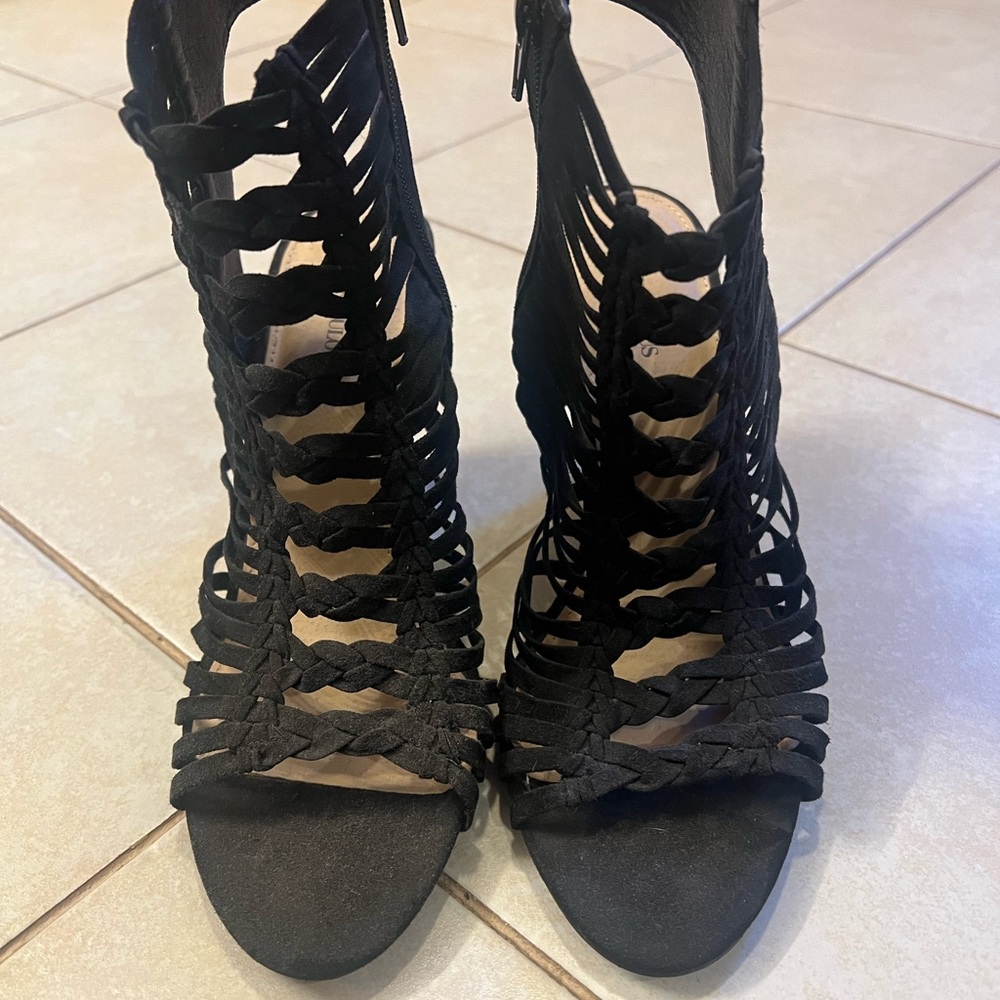 Elegant Black Women's Strappy Heeled Sandal